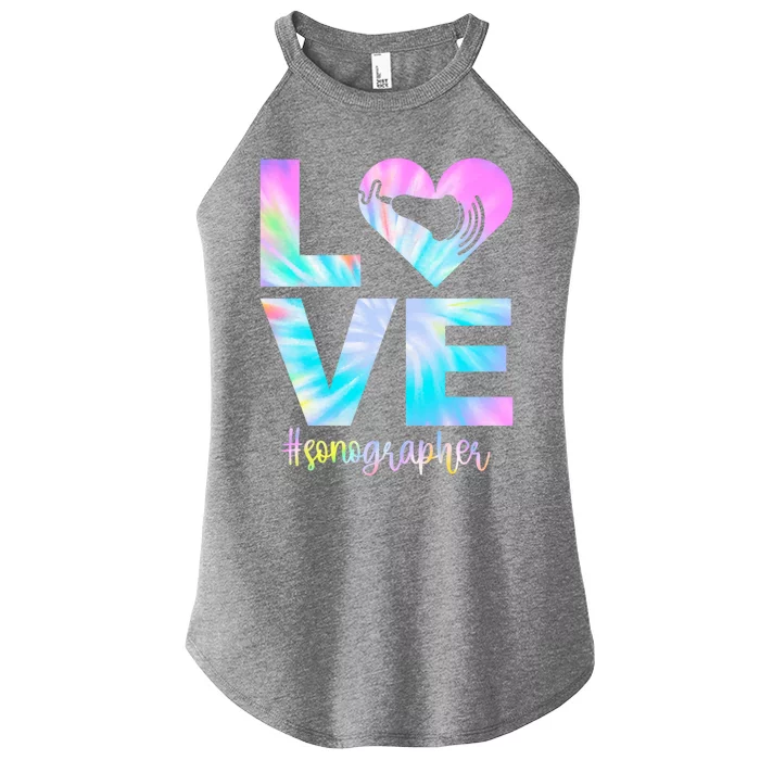 Love Sonography Proud Sonographer Week Gift Women’s Perfect Tri Rocker Tank