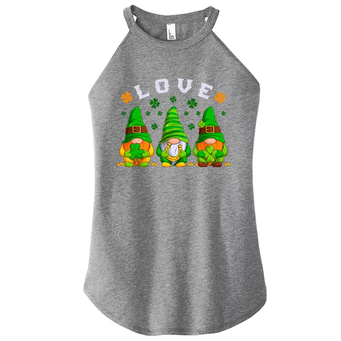 Love St Patrick's Day Irish Gnome Cute Gift Women’s Perfect Tri Rocker Tank