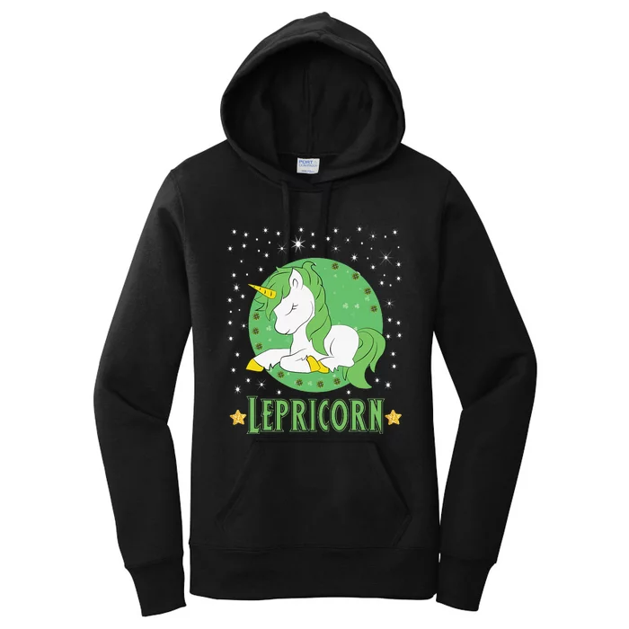 Lepricorn St Patricks Day Unicorn Irish Women's Pullover Hoodie