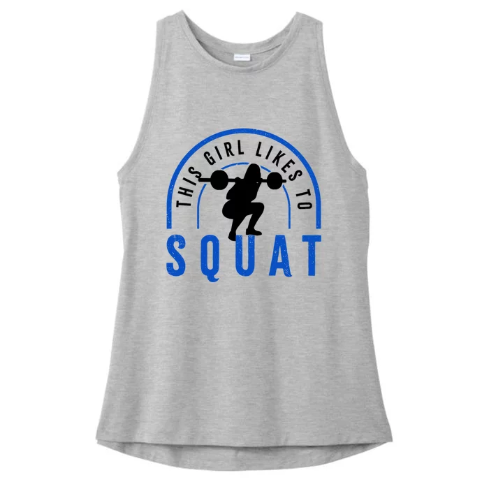 Likes Squatting Powerlifter Squats Gym Gift Ladies Tri-Blend Wicking Tank