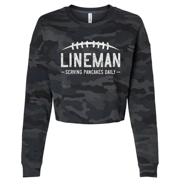 Lineman Serving Pancakes Daily Cropped Pullover Crew