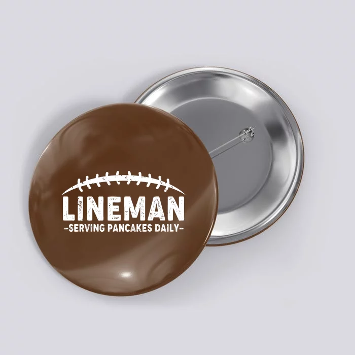 Lineman Serving Pancakes Daily Football Button