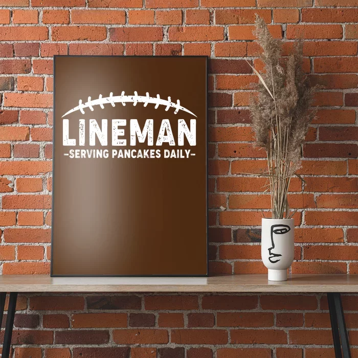 Lineman Serving Pancakes Daily Football Poster