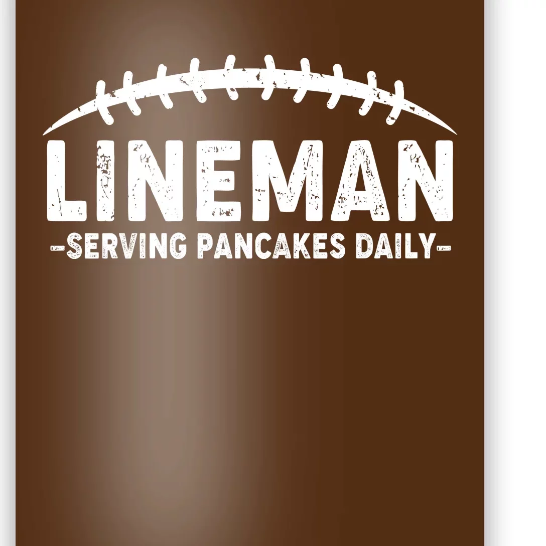 Lineman Serving Pancakes Daily Football Poster