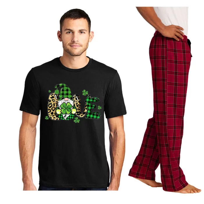 LOVE St Patricks Day Gnomes Shamrock For Women Pajama Set