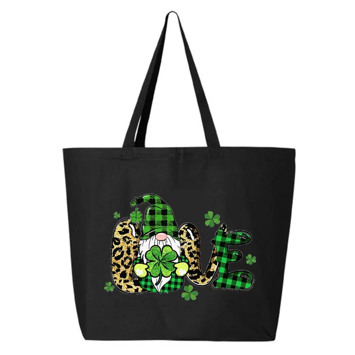 LOVE St Patricks Day Gnomes Shamrock For Women 25L Jumbo Tote