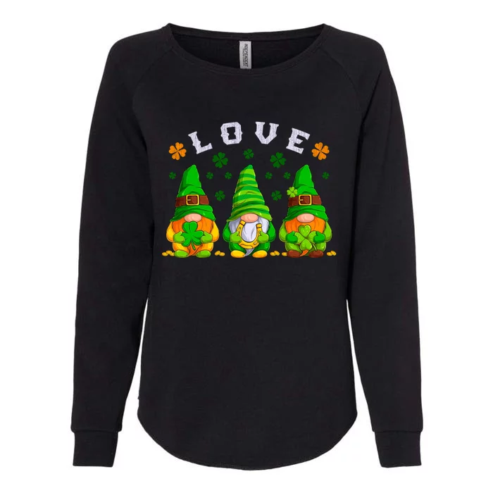 Love St Patrick's Day Irish Gnome Gift Womens California Wash Sweatshirt