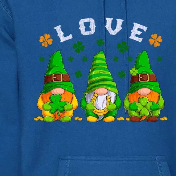 Love St Patrick's Day Irish Gnome Gift Premium Hoodie