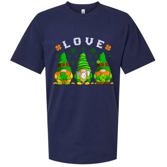 Love St Patrick's Day Irish Gnome Gift Sueded Cloud Jersey T-Shirt