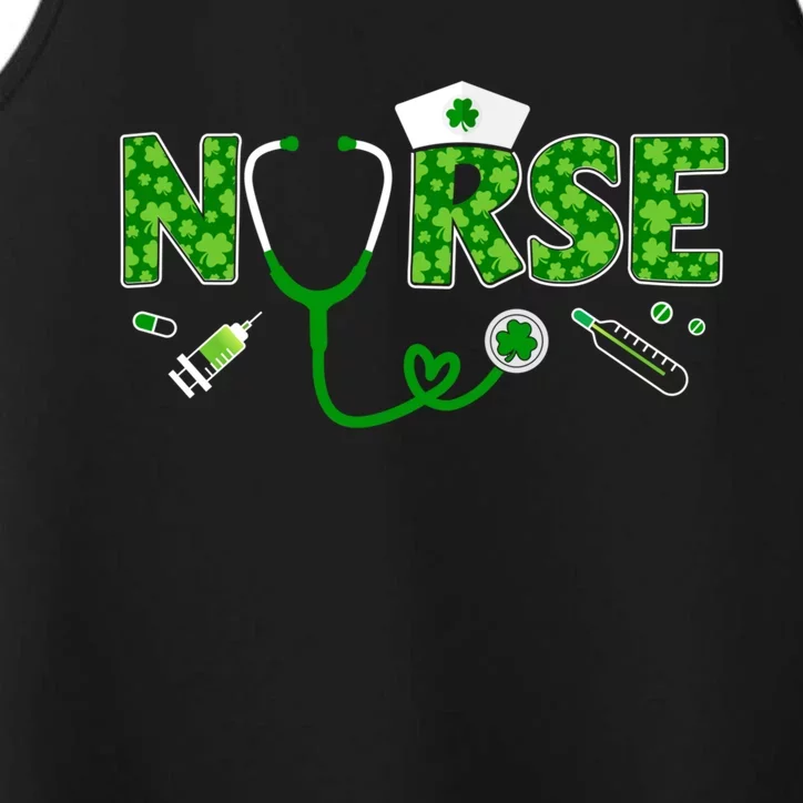 Lucky St Patricks Day Nurse In Clinic Or Hospital Funny Gift Performance Tank