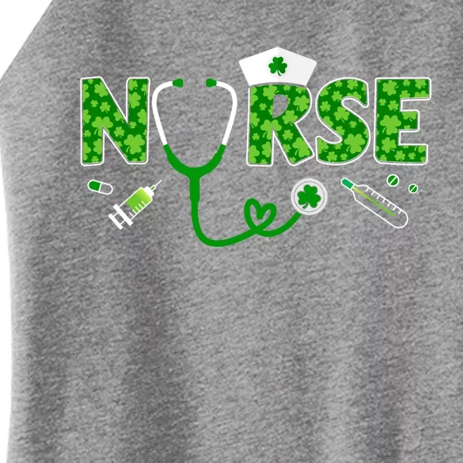 Lucky St Patricks Day Nurse In Clinic Or Hospital Funny Gift Women’s Perfect Tri Rocker Tank