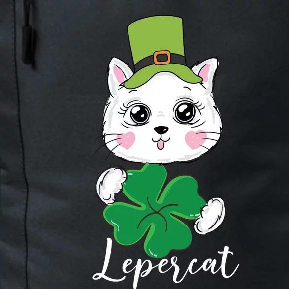 Leprecat St Paddys Day Shamrock Clover Cat Lover Gift Daily Commute Backpack