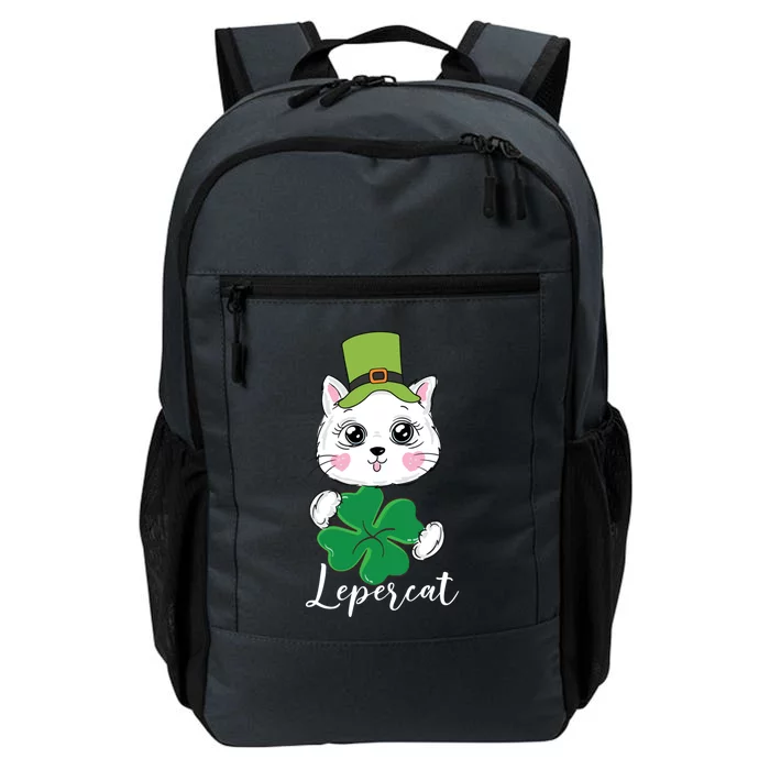 Leprecat St Paddys Day Shamrock Clover Cat Lover Gift Daily Commute Backpack