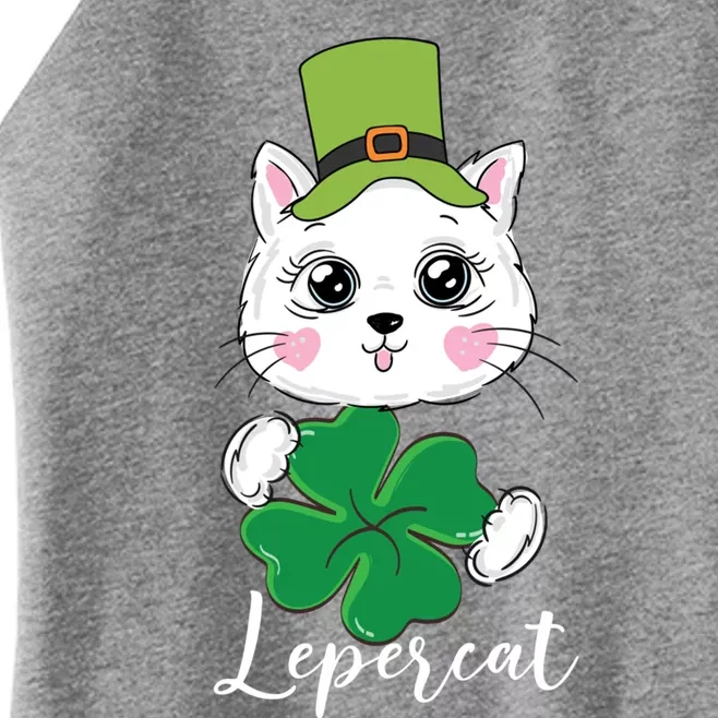 Leprecat St Paddys Day Shamrock Clover Cat Lover Gift Women’s Perfect Tri Rocker Tank