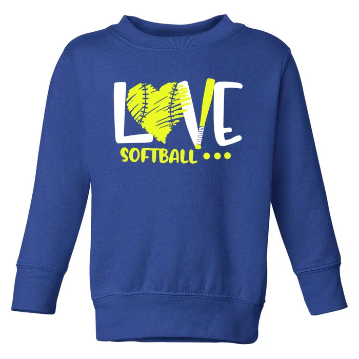 Love Softball Player N Athlete Coach Mom Dad Parent Gift Toddler Sweatshirt