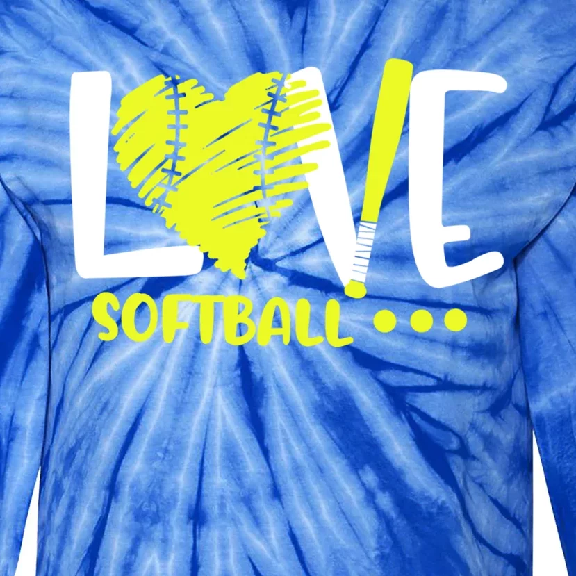 Love Softball Player N Athlete Coach Mom Dad Parent Gift Tie-Dye Long Sleeve Shirt