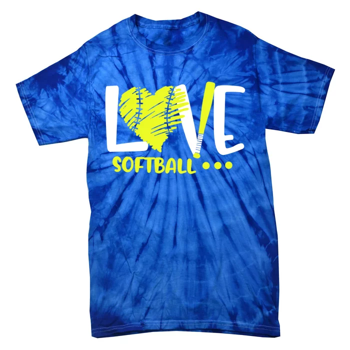 Love Softball Player N Athlete Coach Mom Dad Parent Gift Tie-Dye T-Shirt