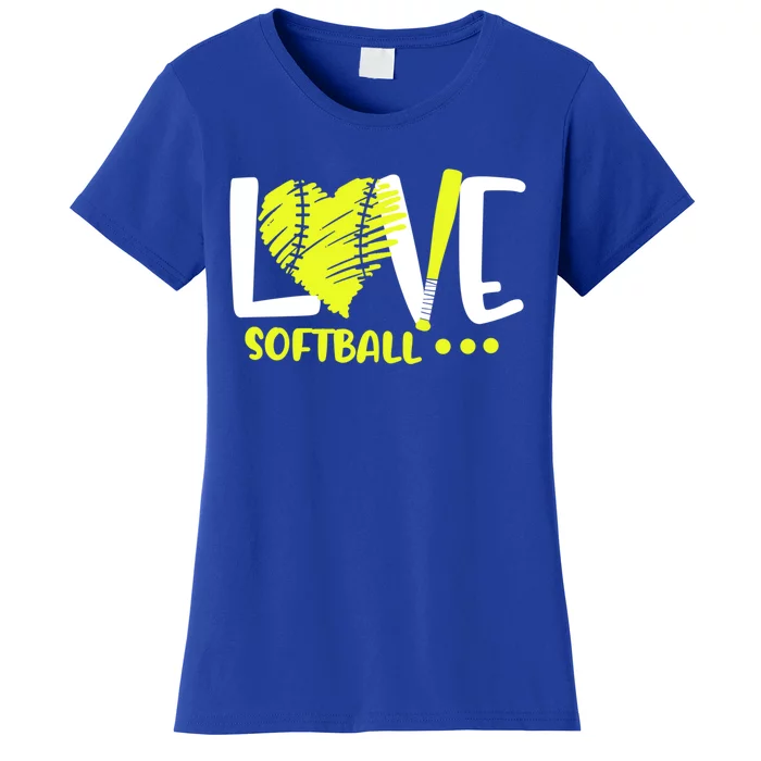 Love Softball Player N Athlete Coach Mom Dad Parent Gift Women's T-Shirt