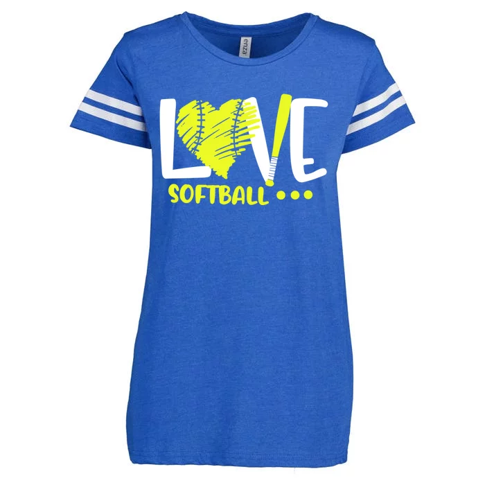 Love Softball Player N Athlete Coach Mom Dad Parent Gift Enza Ladies Jersey Football T-Shirt