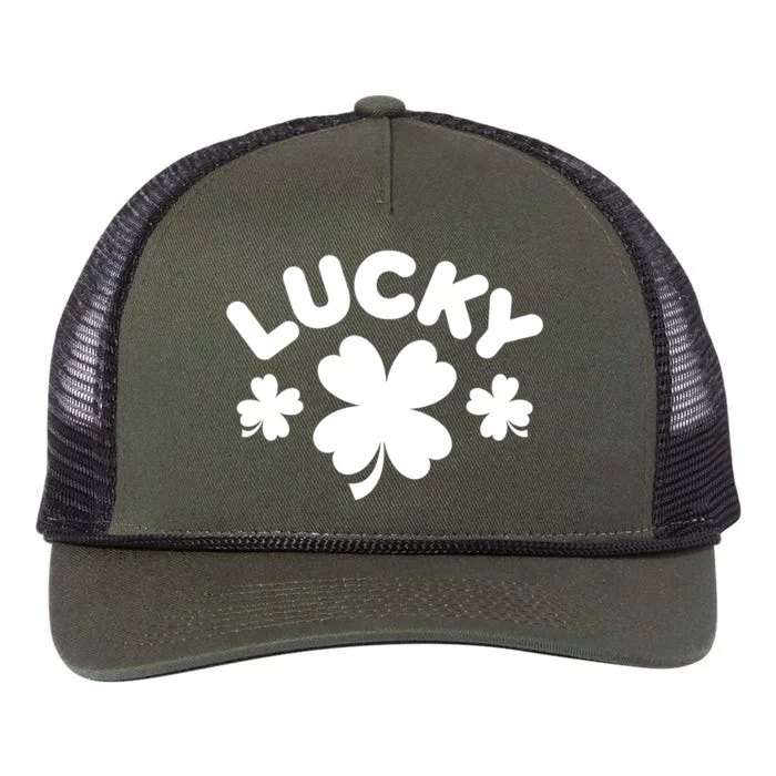 Lucky St Patricks Day Clover Festive Retro Rope Trucker Hat Cap