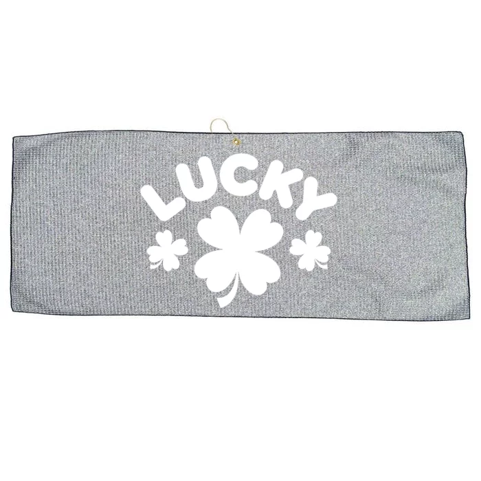 Lucky St Patricks Day Clover Festive Large Microfiber Waffle Golf Towel