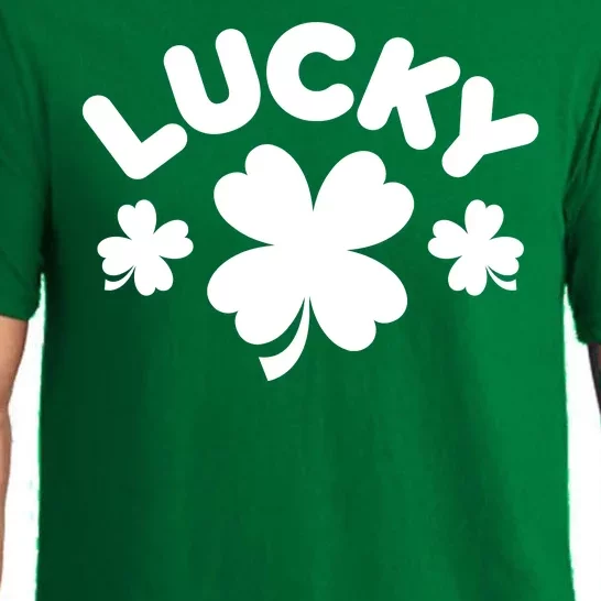 Lucky St Patricks Day Clover Festive Pajama Set