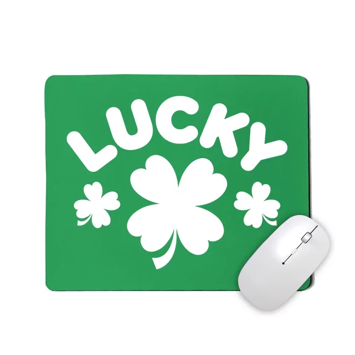 Lucky St Patricks Day Clover Festive Mousepad