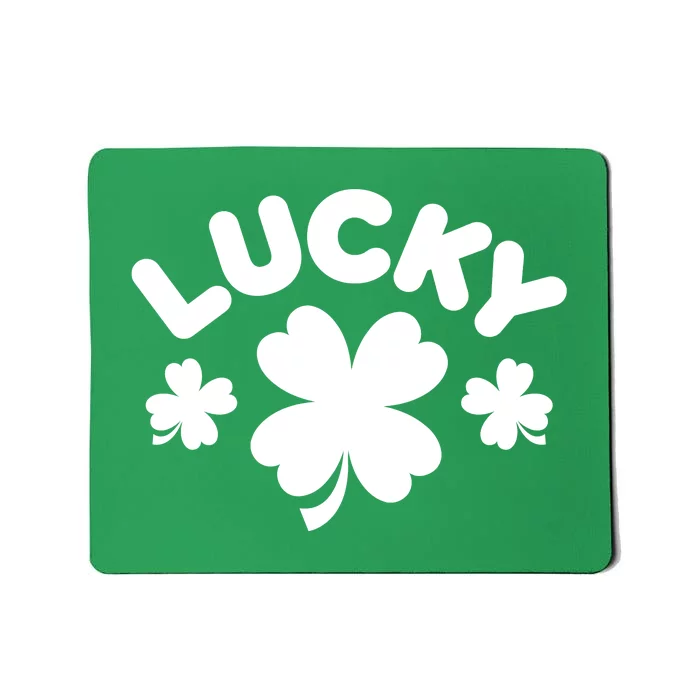 Lucky St Patricks Day Clover Festive Mousepad