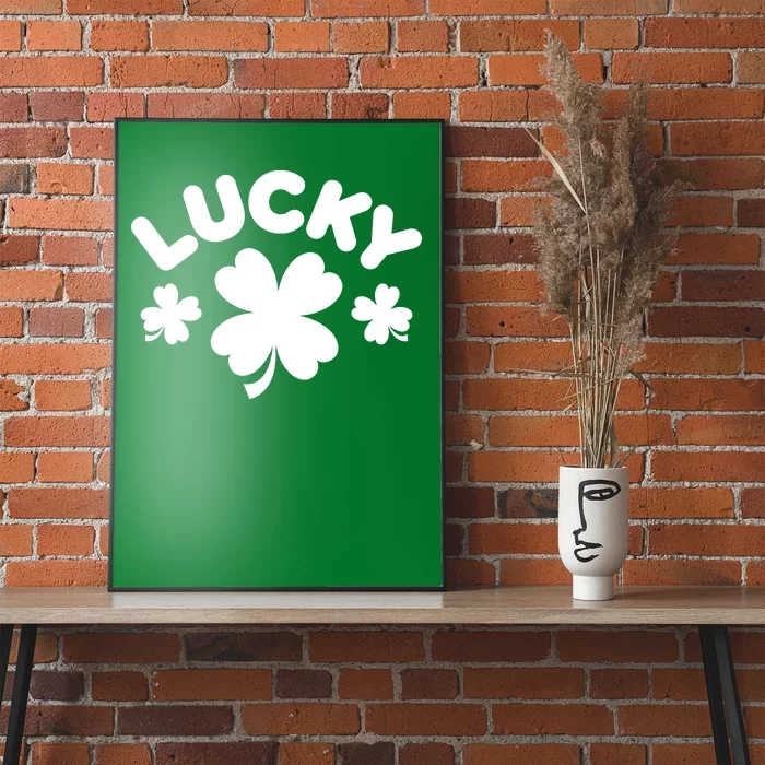 Lucky St Patricks Day Clover Festive Poster