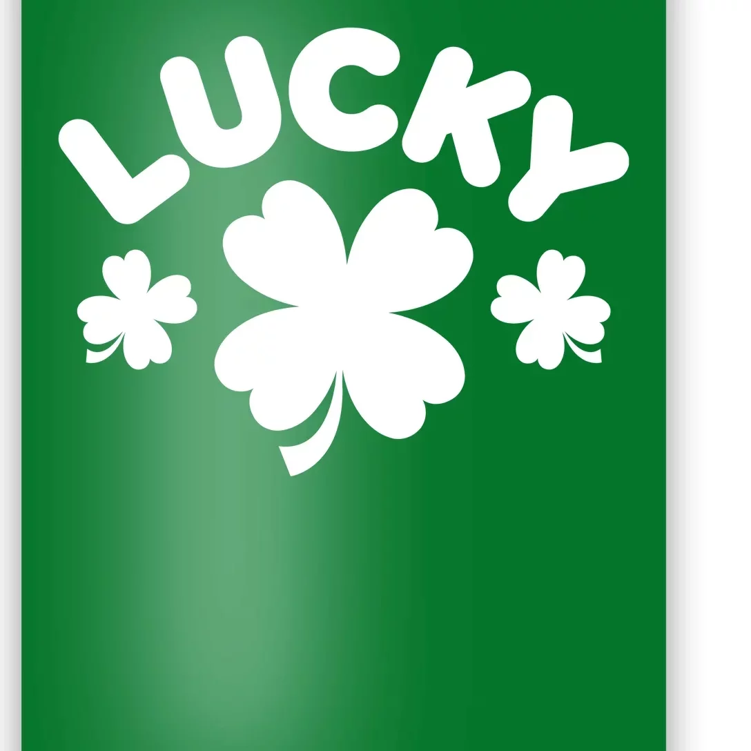 Lucky St Patricks Day Clover Festive Poster