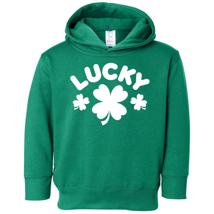 Lucky St Patricks Day Clover Festive Toddler Hoodie