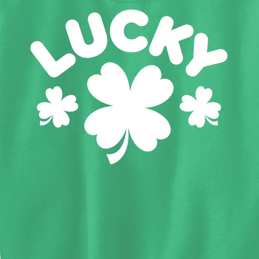 Lucky St Patricks Day Clover Festive Kids Sweatshirt