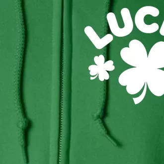 Lucky St Patricks Day Clover Festive Full Zip Hoodie