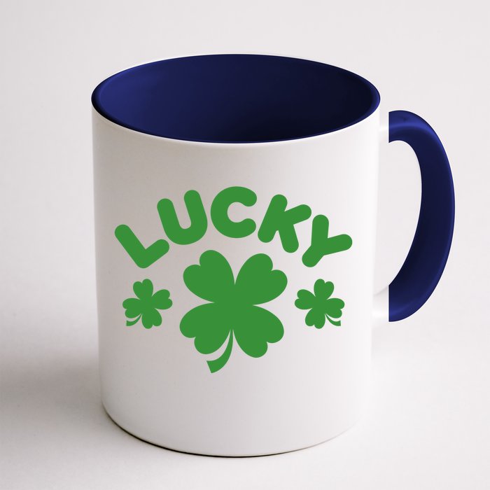 Lucky St Patricks Day Clover Festive Front & Back Coffee Mug