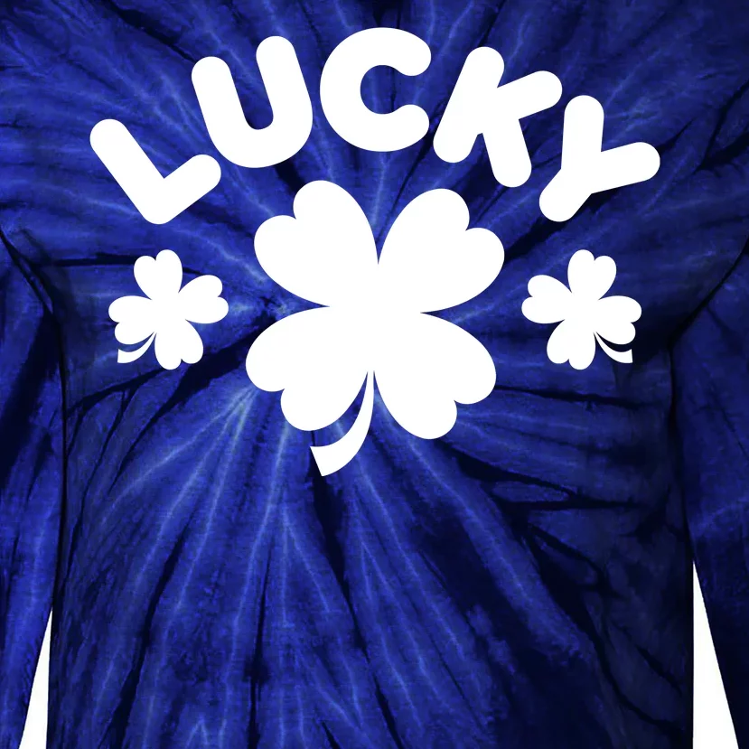 Lucky St Patricks Day Clover Festive Tie-Dye Long Sleeve Shirt