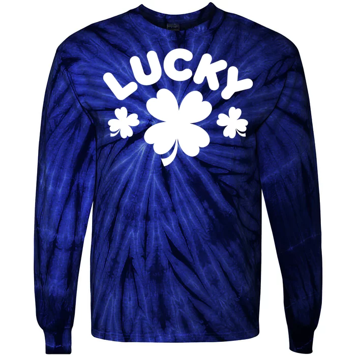 Lucky St Patricks Day Clover Festive Tie-Dye Long Sleeve Shirt