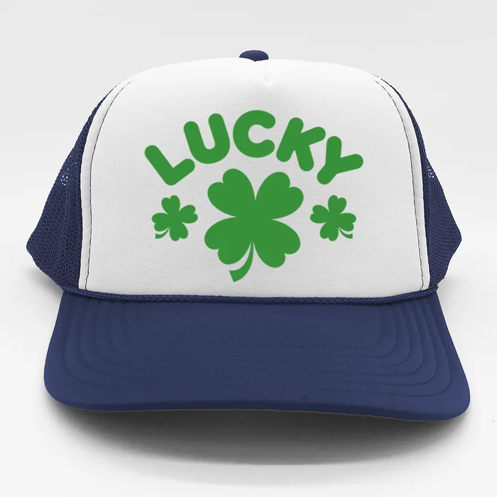 Lucky St Patricks Day Clover Festive Trucker Hat