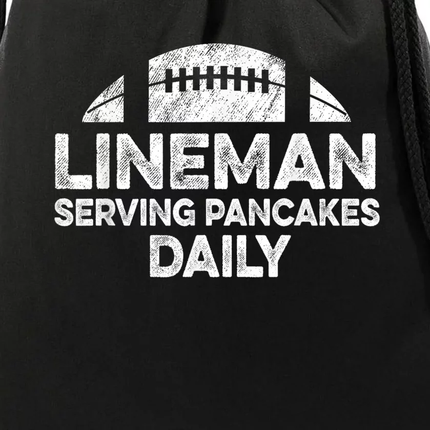 Lineman Serving Pancakes Daily Football Offensive Lineman Drawstring Bag