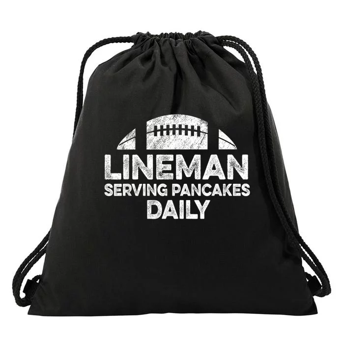 Lineman Serving Pancakes Daily Football Offensive Lineman Drawstring Bag