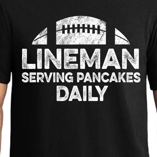 Lineman Serving Pancakes Daily Football Offensive Lineman Pajama Set