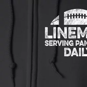 Lineman Serving Pancakes Daily Football Offensive Lineman Full Zip Hoodie