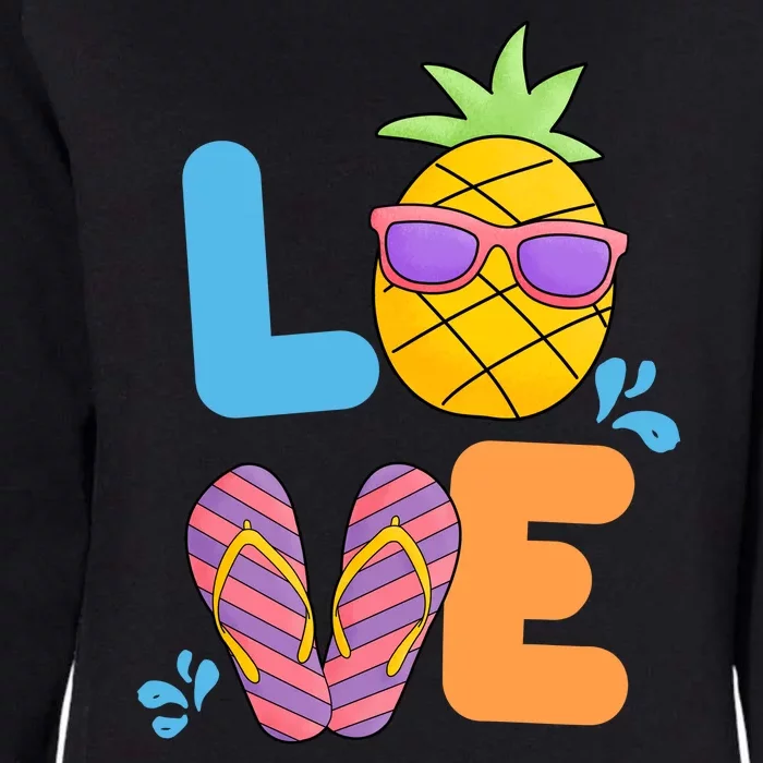 Love Summer Pineapple Cute Womens California Wash Sweatshirt