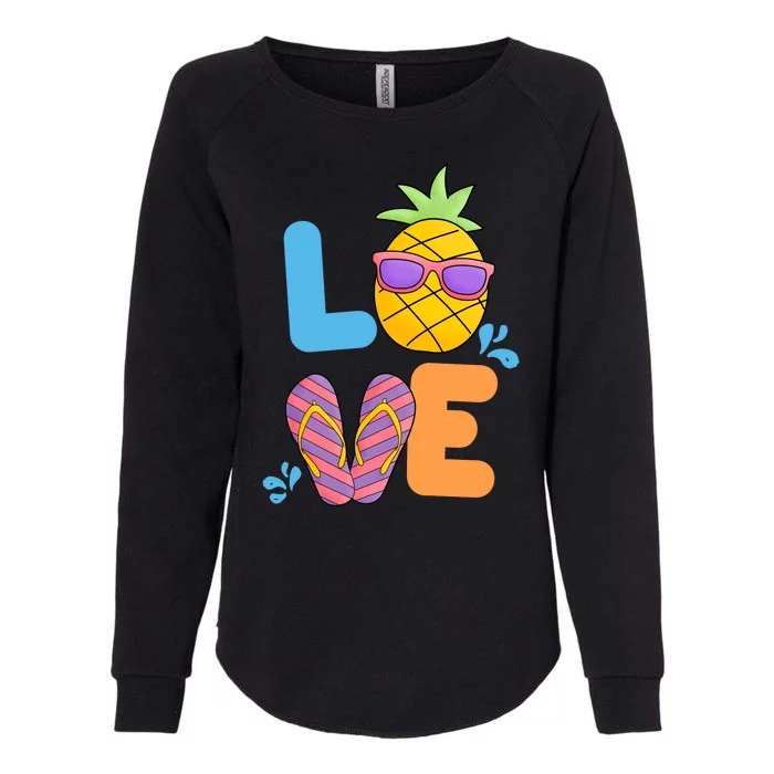 Love Summer Pineapple Cute Womens California Wash Sweatshirt