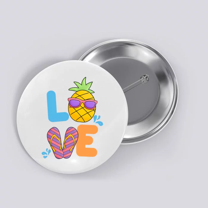 Love Summer Pineapple Cute Button