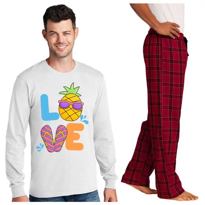 Love Summer Pineapple Cute Long Sleeve Pajama Set