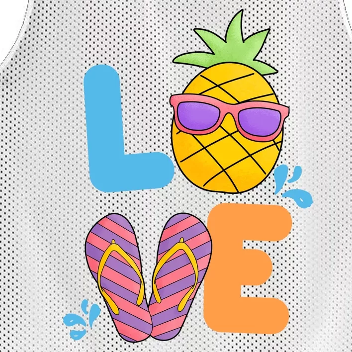 Love Summer Pineapple Cute Mesh Reversible Basketball Jersey Tank