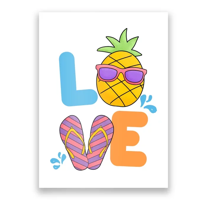 Love Summer Pineapple Cute Poster