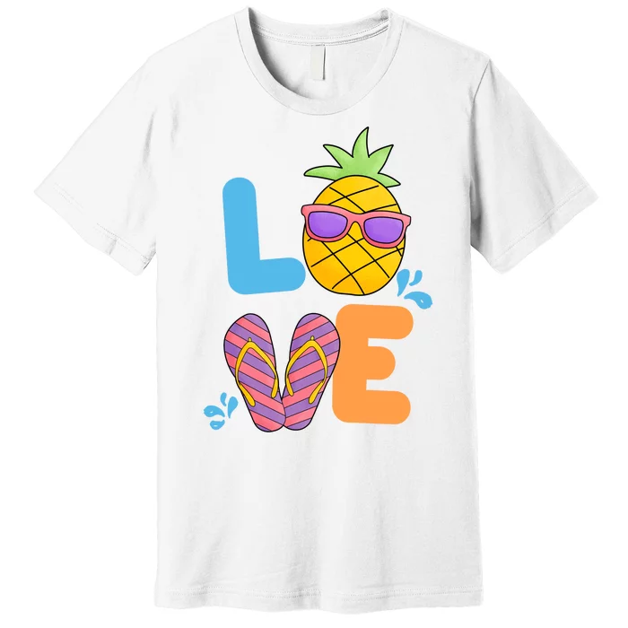 Love Summer Pineapple Cute Premium T-Shirt