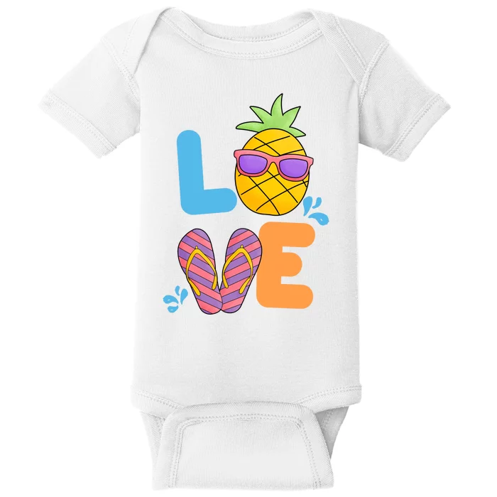 Love Summer Pineapple Cute Baby Bodysuit