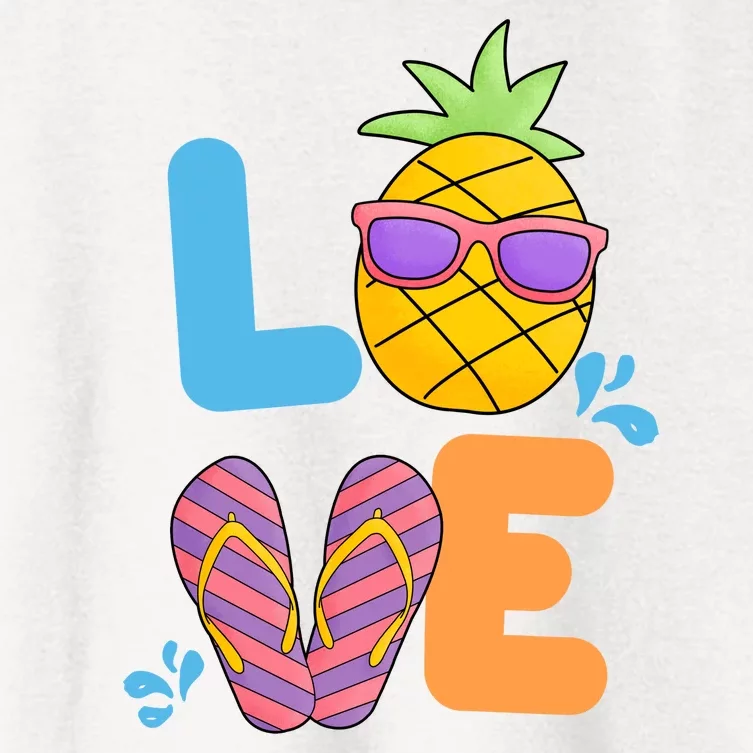 Love Summer Pineapple Cute Women's Crop Top Tee